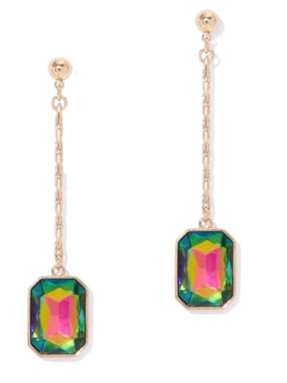 New York & Co. Iridescent Linear Drop Earrings (NWT)